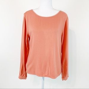 Cloth and stone round neck button back blouse